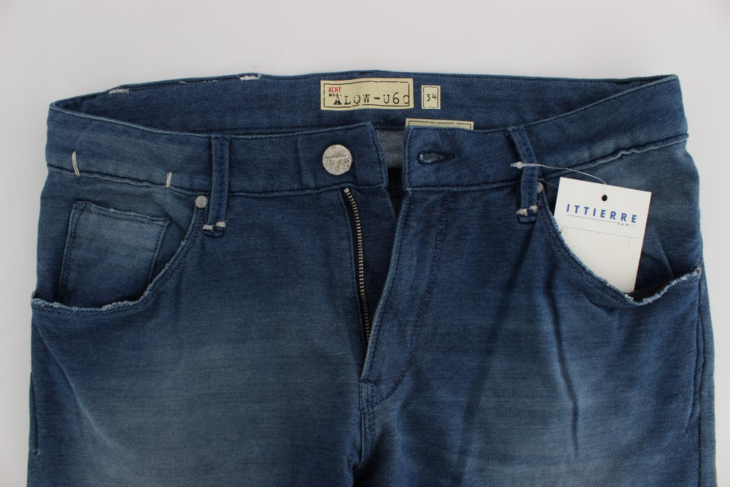 Eight Blue Wash Denim Cotton Stretch Slim Fit Jeans