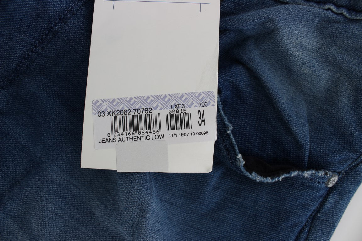 Eight Blue Wash Denim Cotton Stretch Slim Fit Jeans