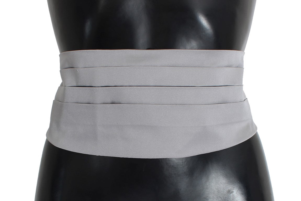Dolce & Gabbana Grauer Taillengürtel Seidenkummerbund