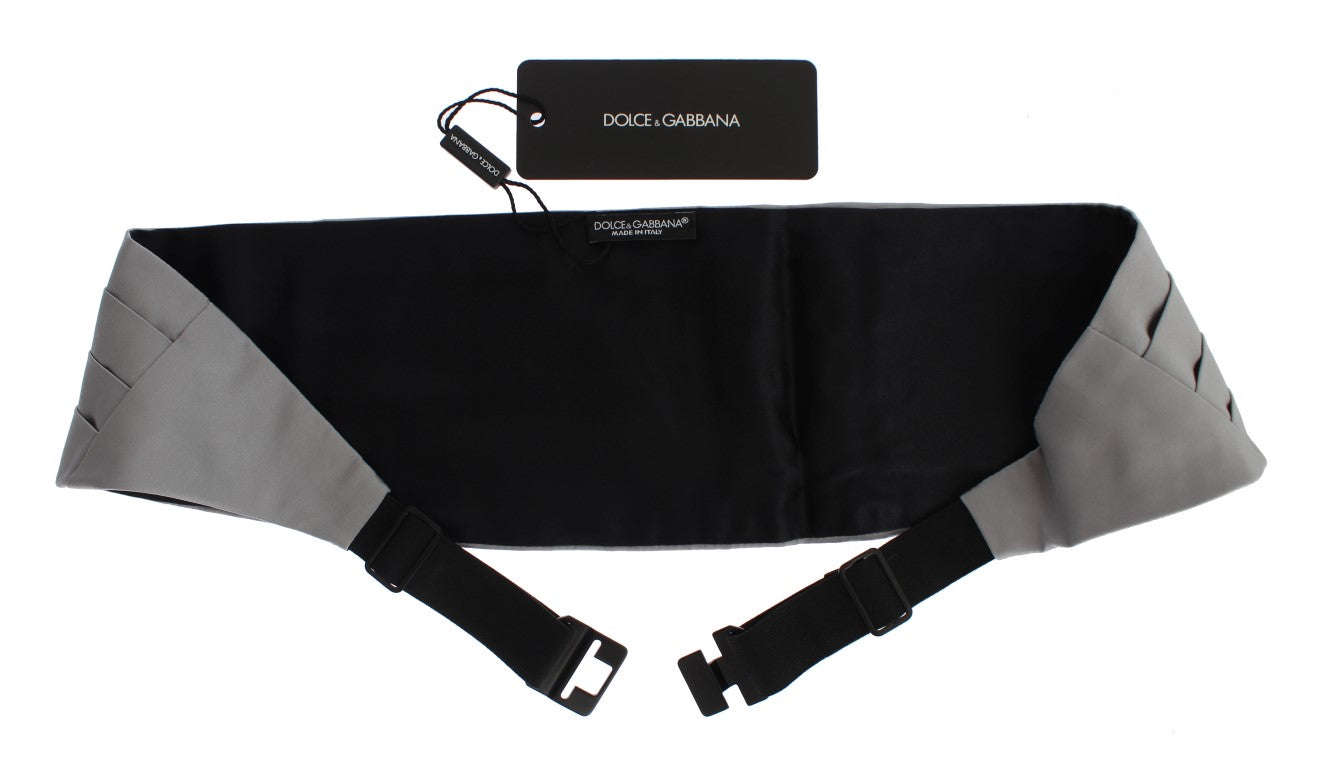 Dolce & Gabbana Grauer Taillengürtel Seidenkummerbund