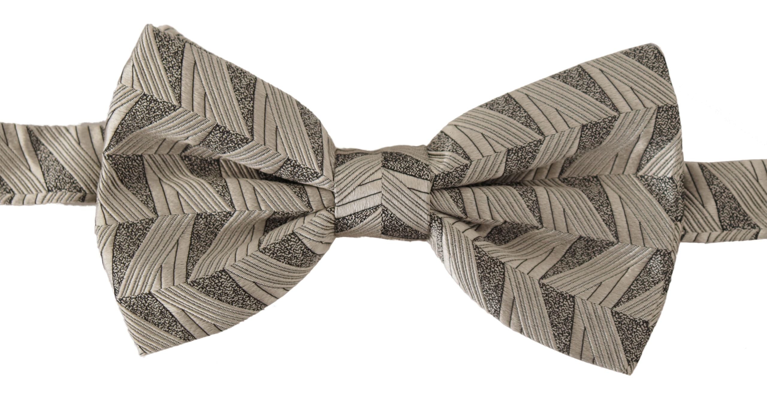 Dolce & Gabbana Grey 100% Silk Adjustable Neck Bow Tie