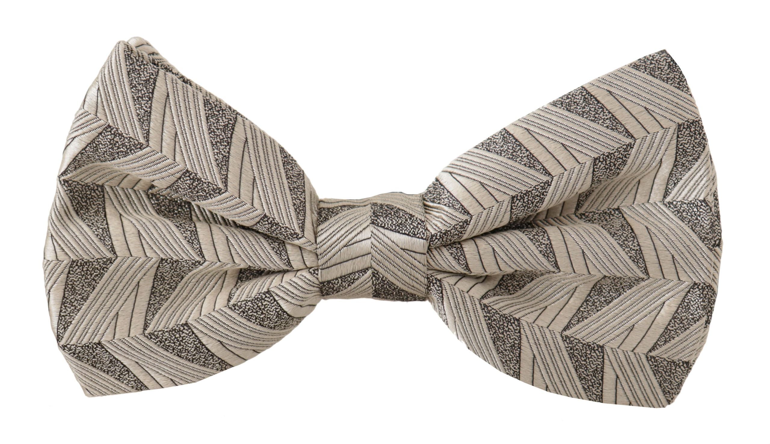Dolce & Gabbana Grey 100% Silk Adjustable Neck Bow Tie