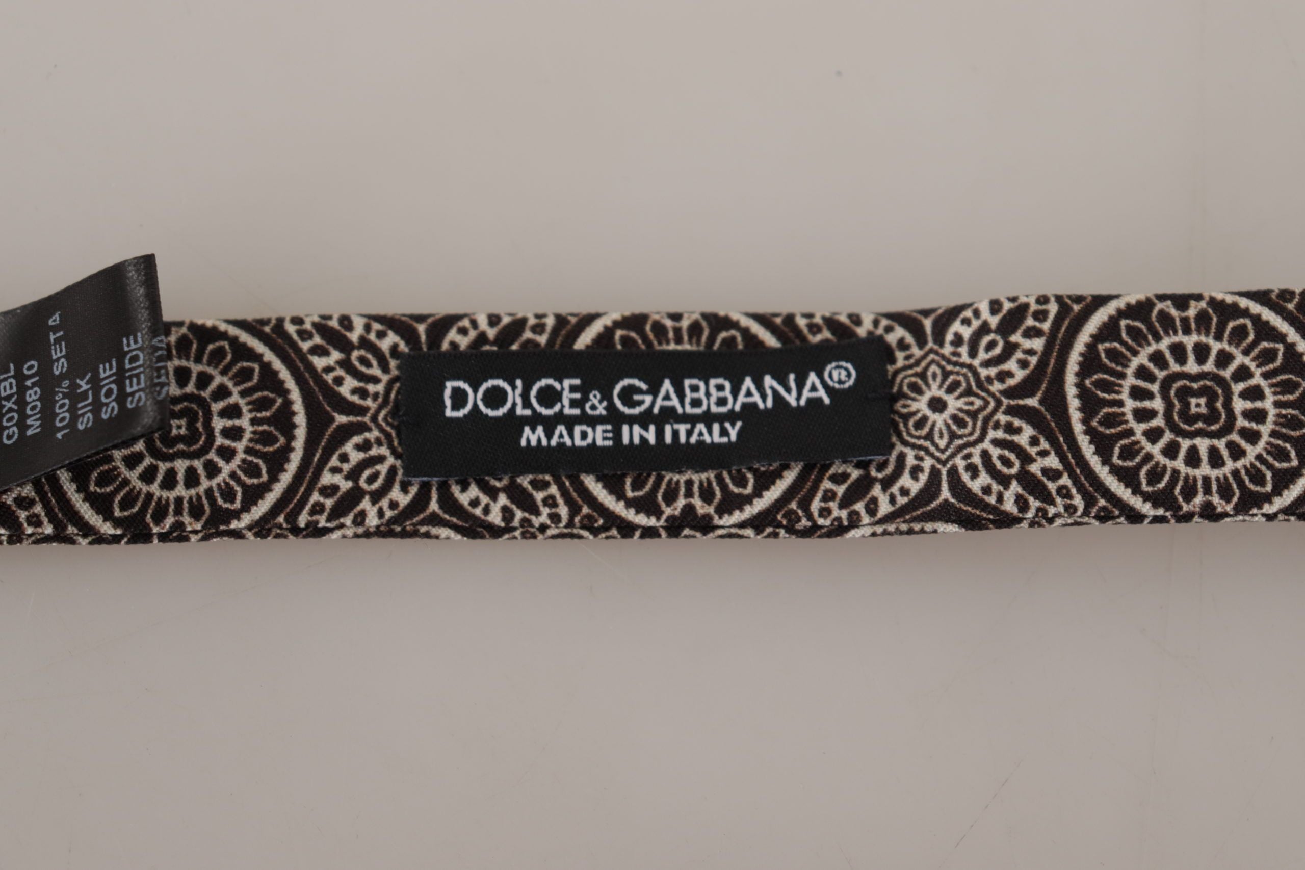 Dolce & Gabbana Schwarz weiß 100% Seide Verstellbare Papillon Krawatte