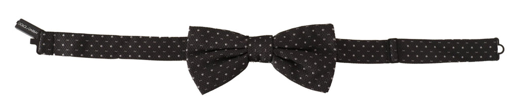 Dolce & Gabbana Grey Polka-Dot 100% Silk Bow Tie