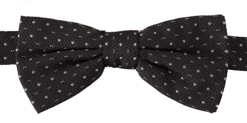 Dolce & Gabbana Grey Polka-Dot 100% Silk Bow Tie