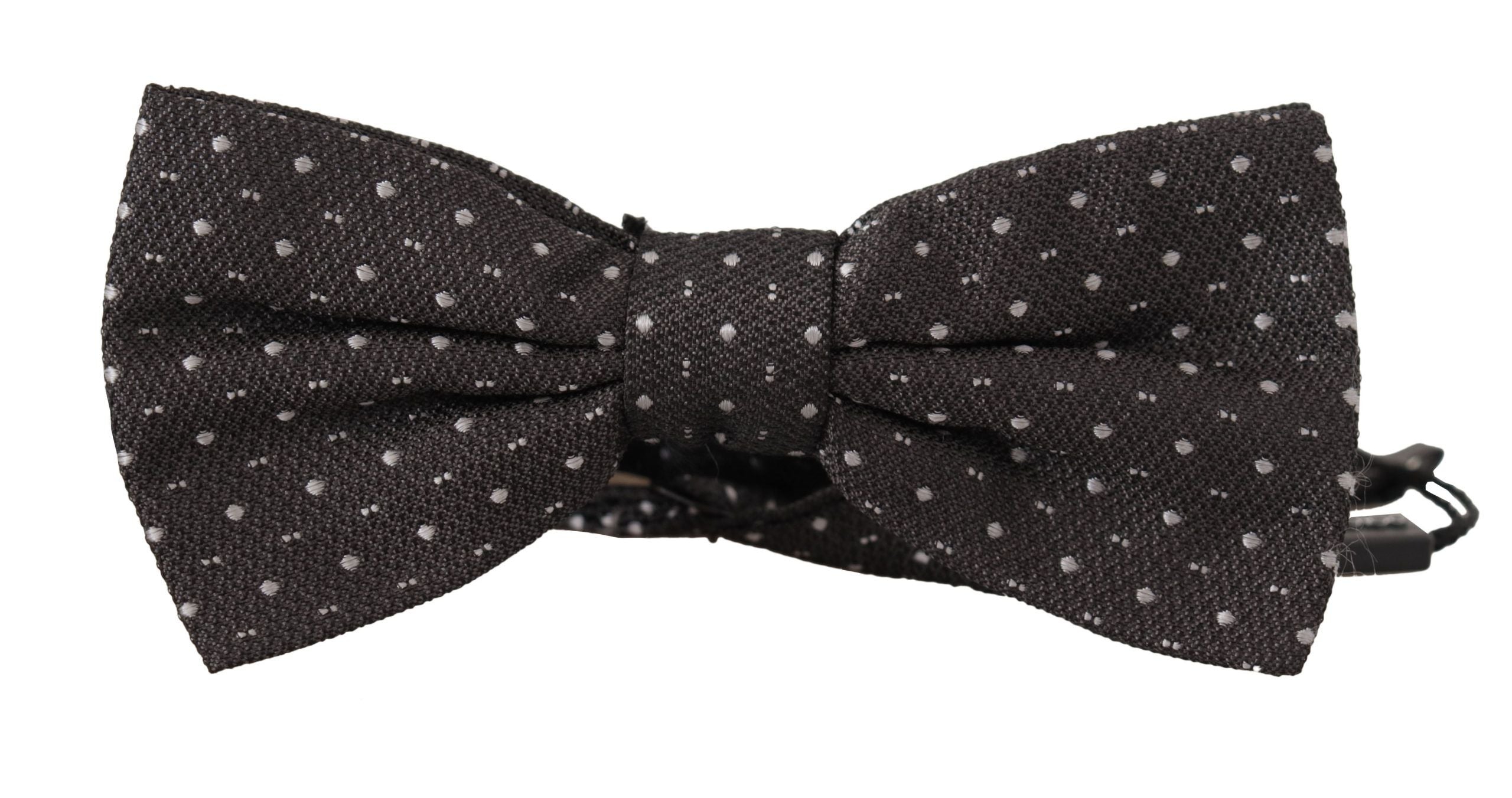 Dolce & Gabbana Grey Polka-Dot 100% Silk Bow Tie