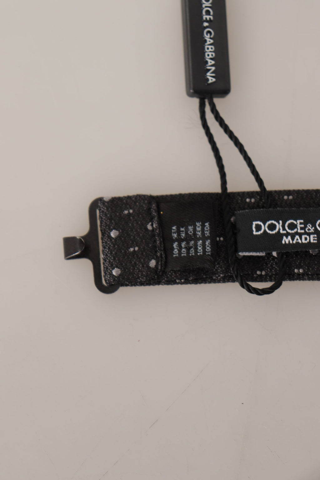 Dolce & Gabbana Grey Polka-Dot 100% Silk Bow Tie