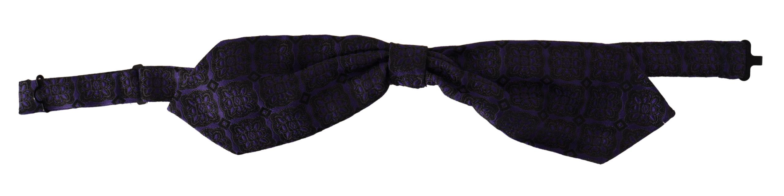 Dolce & Gabbana Blaue geometrische Seidenkrawatte mit verstellbarem Ausschnitt