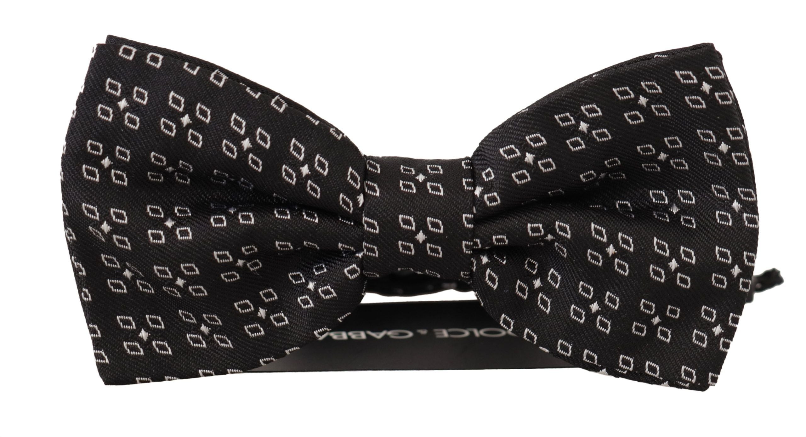 Dolce & Gabbana Schwarz-Weiß gepunktet 100% Seide Hals Papillon Krawatte