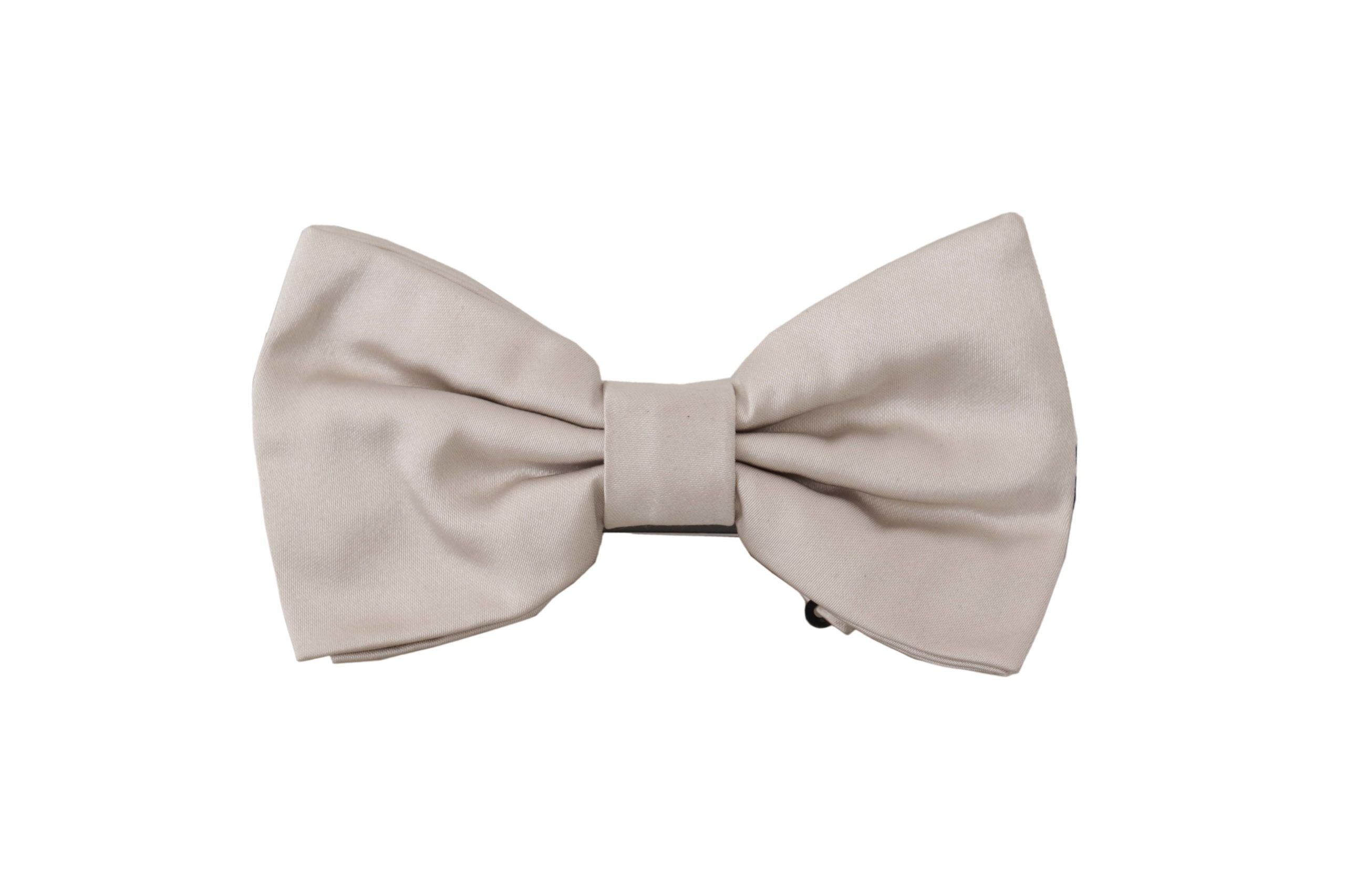 Dolce & Gabbana Grau 100% Seide Verstellbare Hals Papillon Krawatte