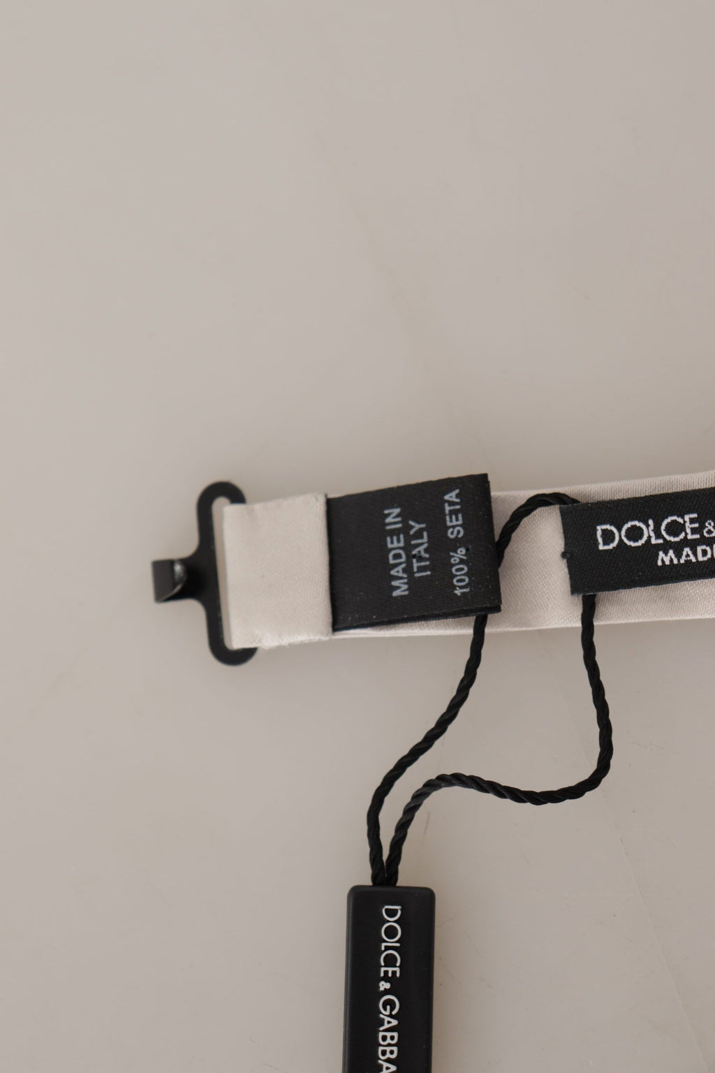 Dolce & Gabbana Grau 100% Seide Verstellbare Hals Papillon Krawatte