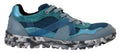 Dolce & Gabbana Blaue graue Leder Sport Low Top Turnschuhe