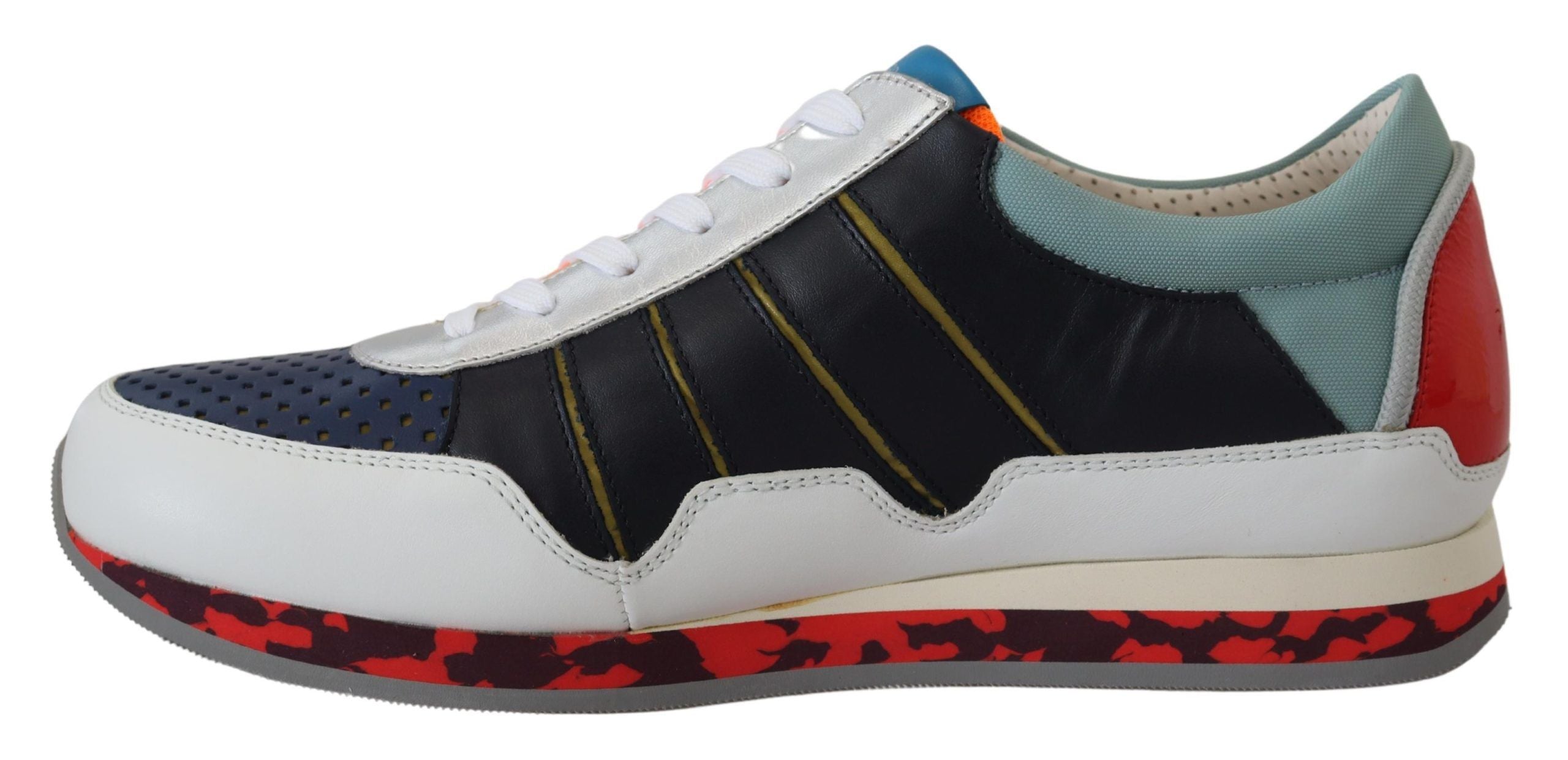 Dolce & Gabbana Multicolor Leder Sport Low Top Turnschuhe