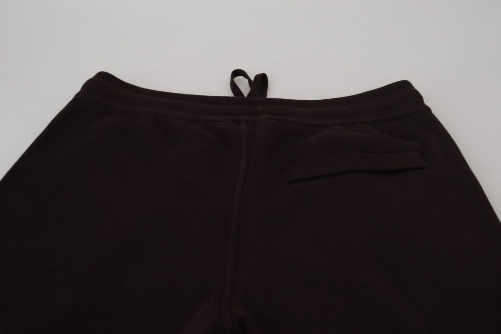 Dolce & Gabbana Brown Cashmere Trousers Drawstring Harem Pants