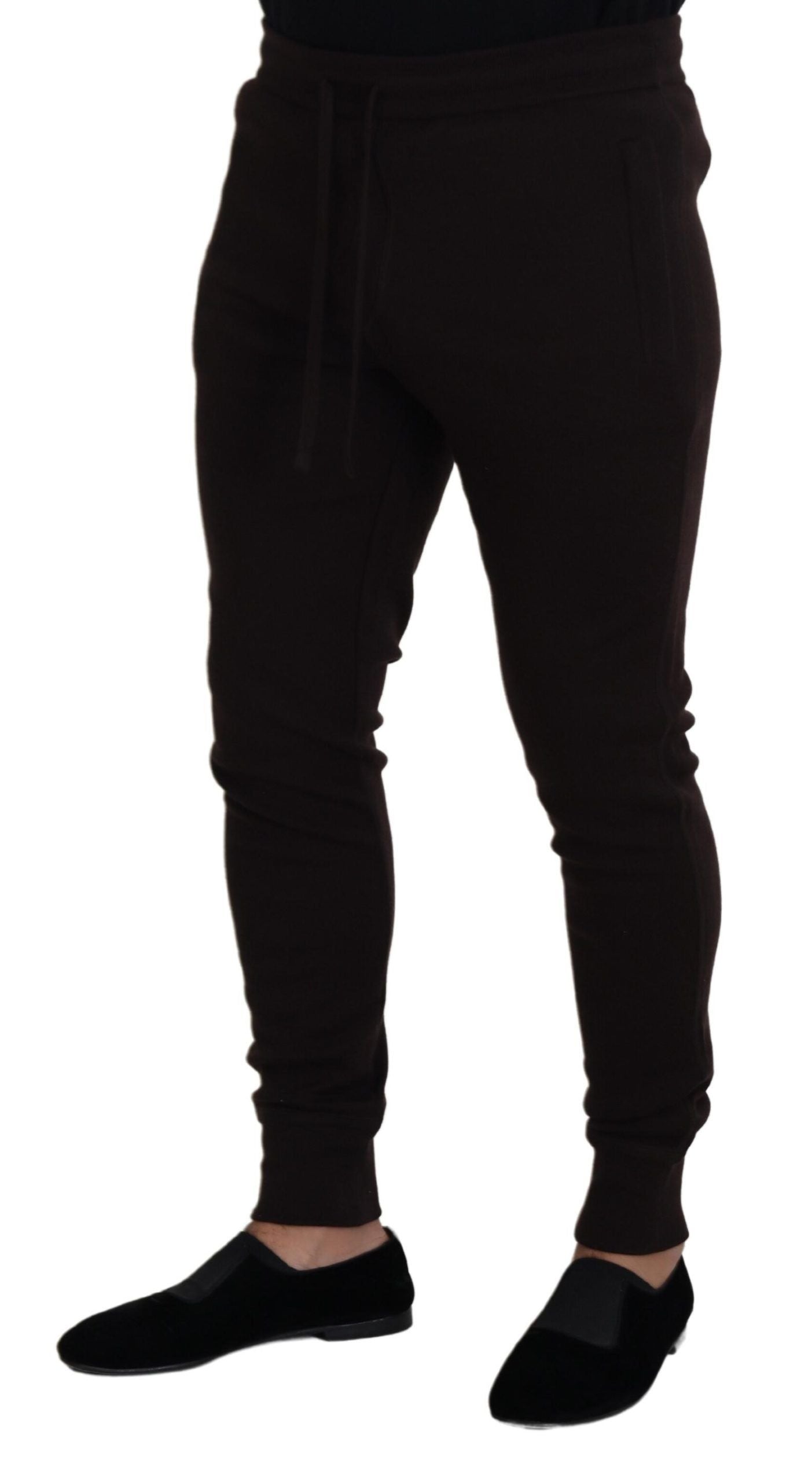 Dolce & Gabbana Brown Cashmere Trousers Drawstring Harem Pants