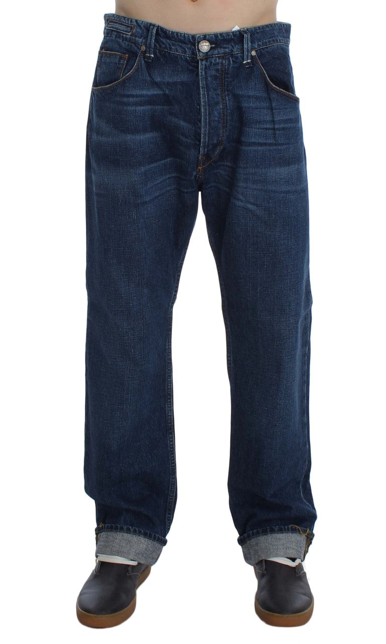 Eight Blue Wash Cotton Baggy Loose Fit Jeans