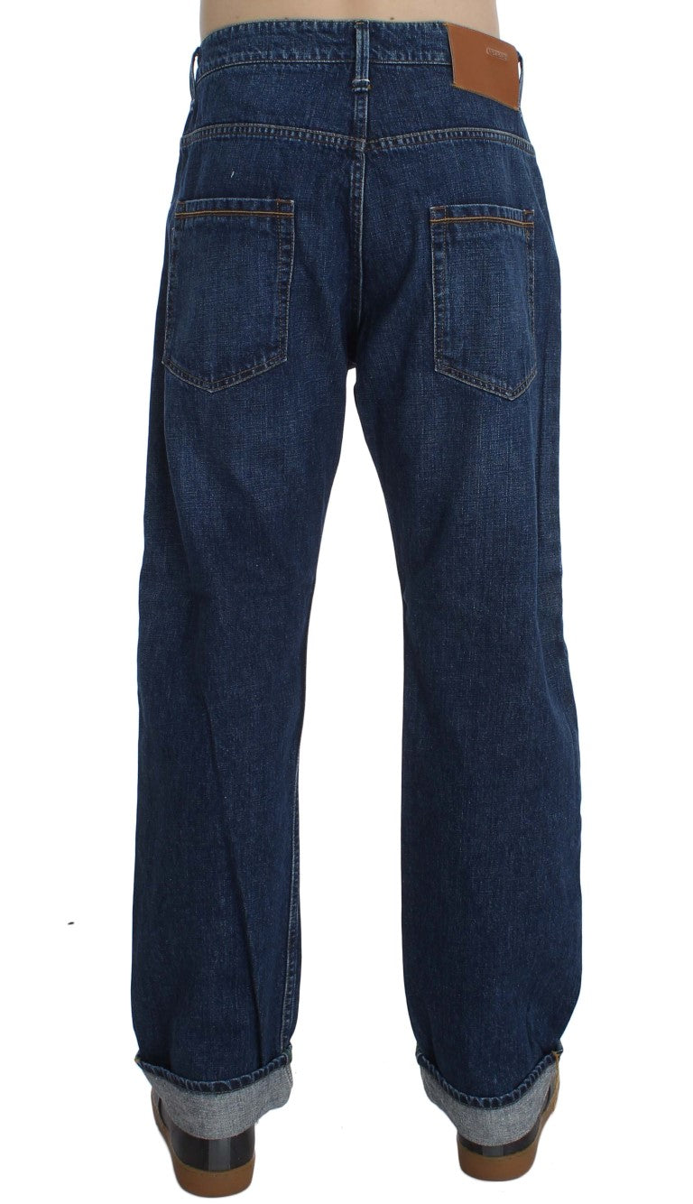 Eight Blue Wash Cotton Baggy Loose Fit Jeans