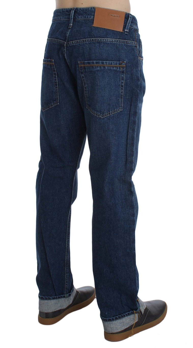 Eight Blue Wash Cotton Baggy Loose Fit Jeans