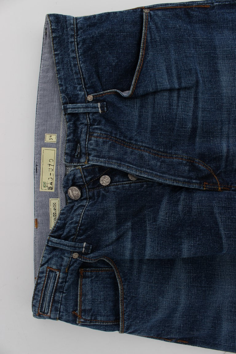 Eight Blue Wash Cotton Baggy Loose Fit Jeans