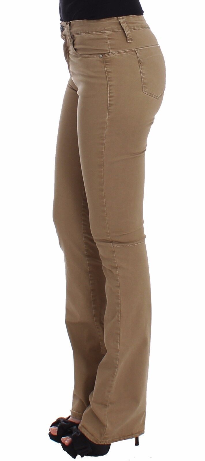 Costume National Beige Straight-Leg Denim Stretch Jeans