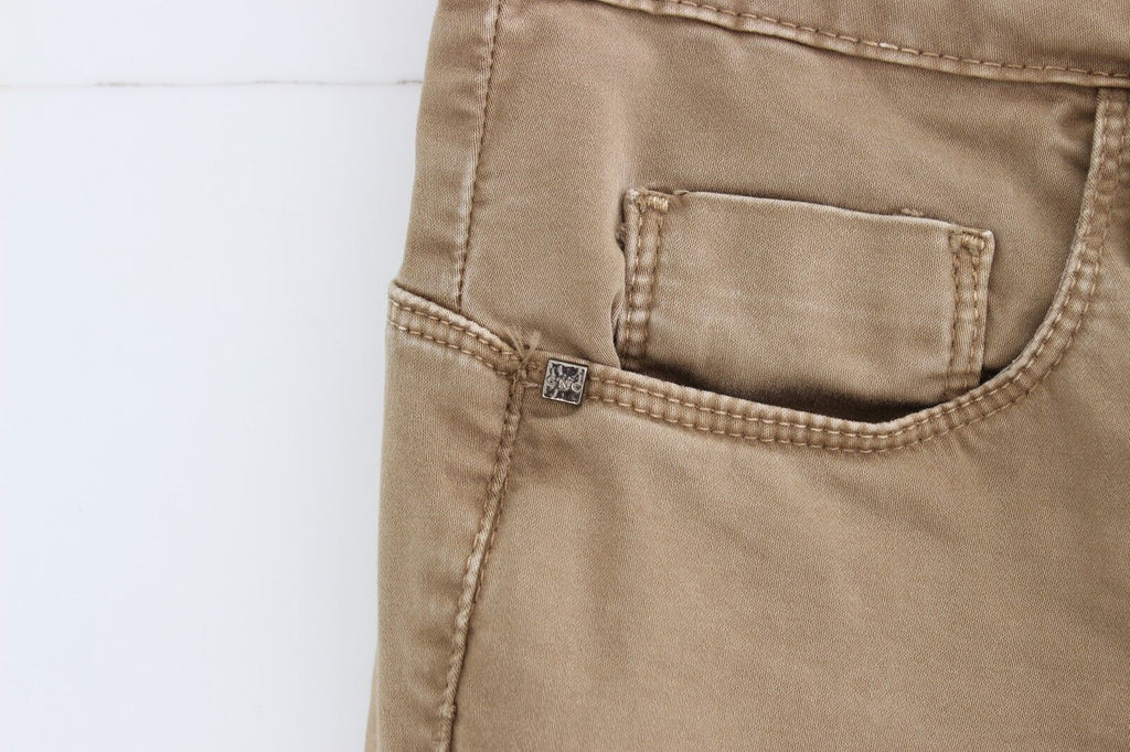 Costume National Beige Straight-Leg Denim Stretch Jeans