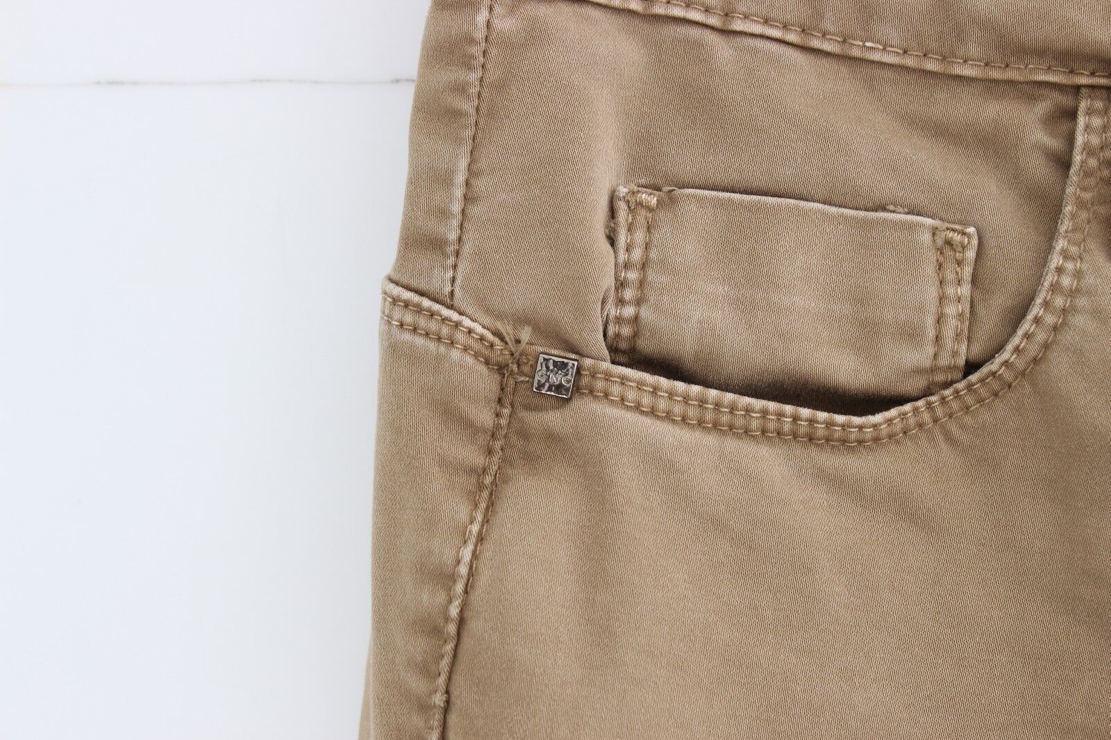 Costume National Beige Straight-Leg Denim Stretch Jeans