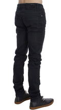 Acht Graue Baumwoll-Stretch Slim Fit Jeans