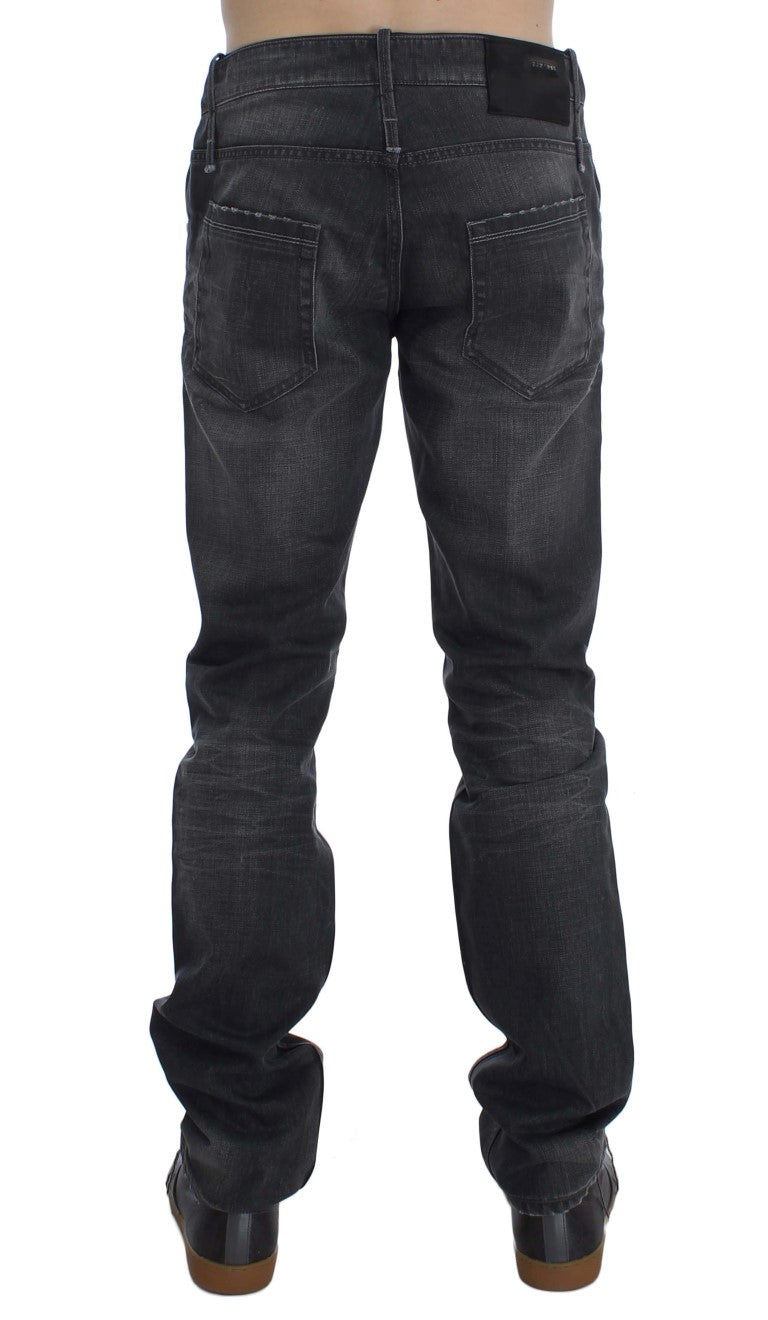 Eight Grey Cotton Regular Low Fit Jeans