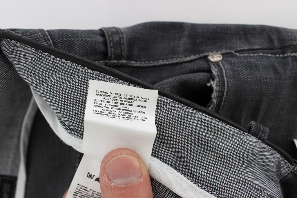 Eight Grey Cotton Regular Low Fit Jeans