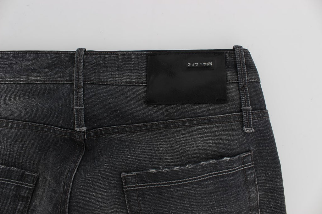 Eight Grey Cotton Regular Low Fit Jeans
