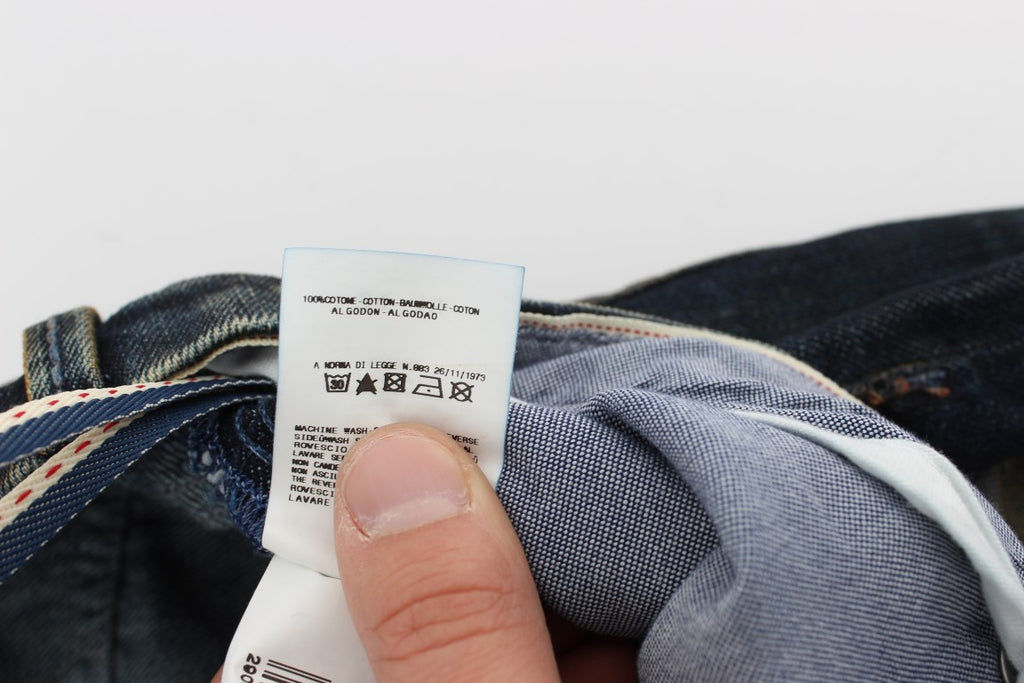 Eight Blue Cotton Wash Regular Straight Fit Jeans
