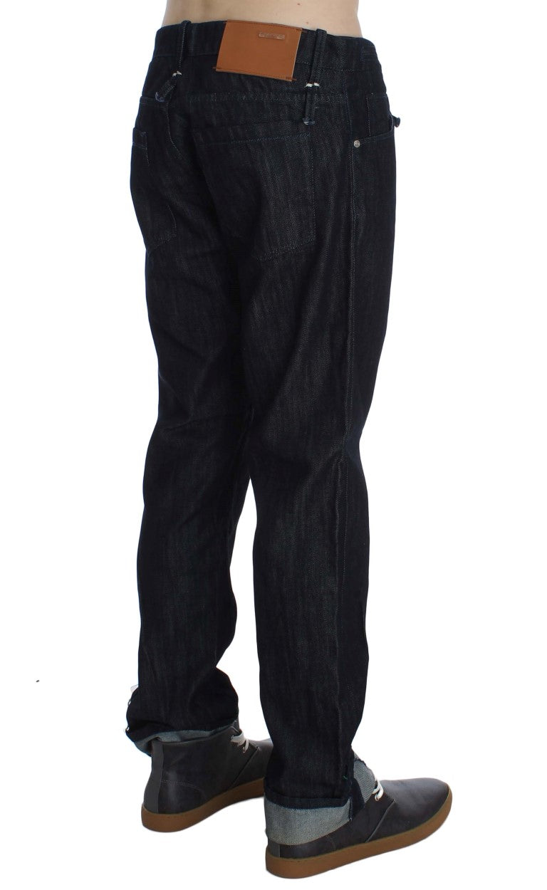 Eight Blue Cotton Regular Straight Fit Jeans