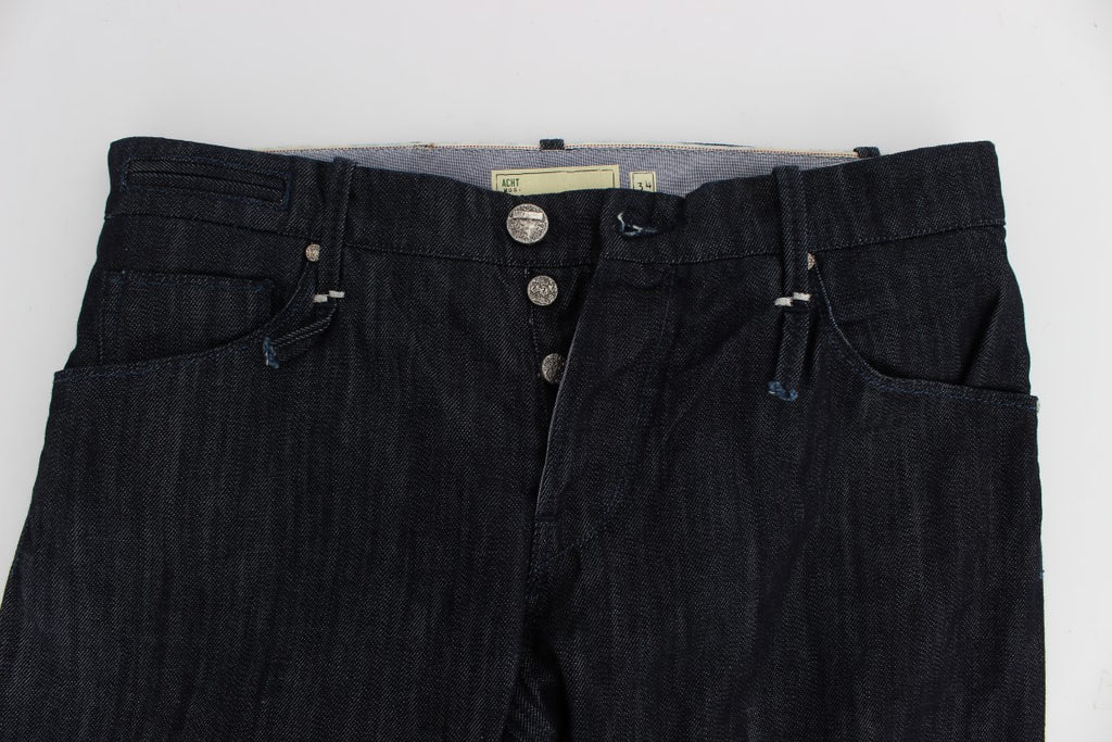 Eight Blue Cotton Regular Straight Fit Jeans