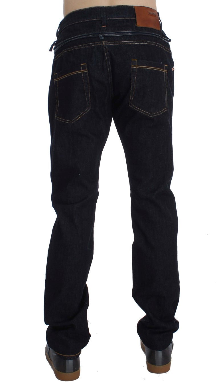 Eight Blue Cotton Regular Straight Fit Jeans