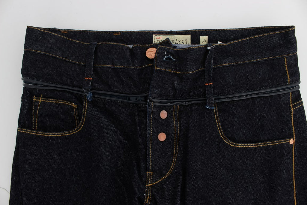 Eight Blue Cotton Regular Straight Fit Jeans