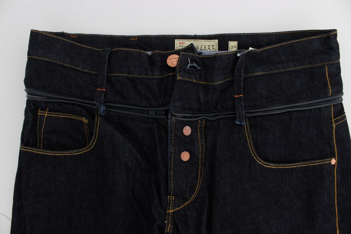Eight Blue Cotton Regular Straight Fit Jeans