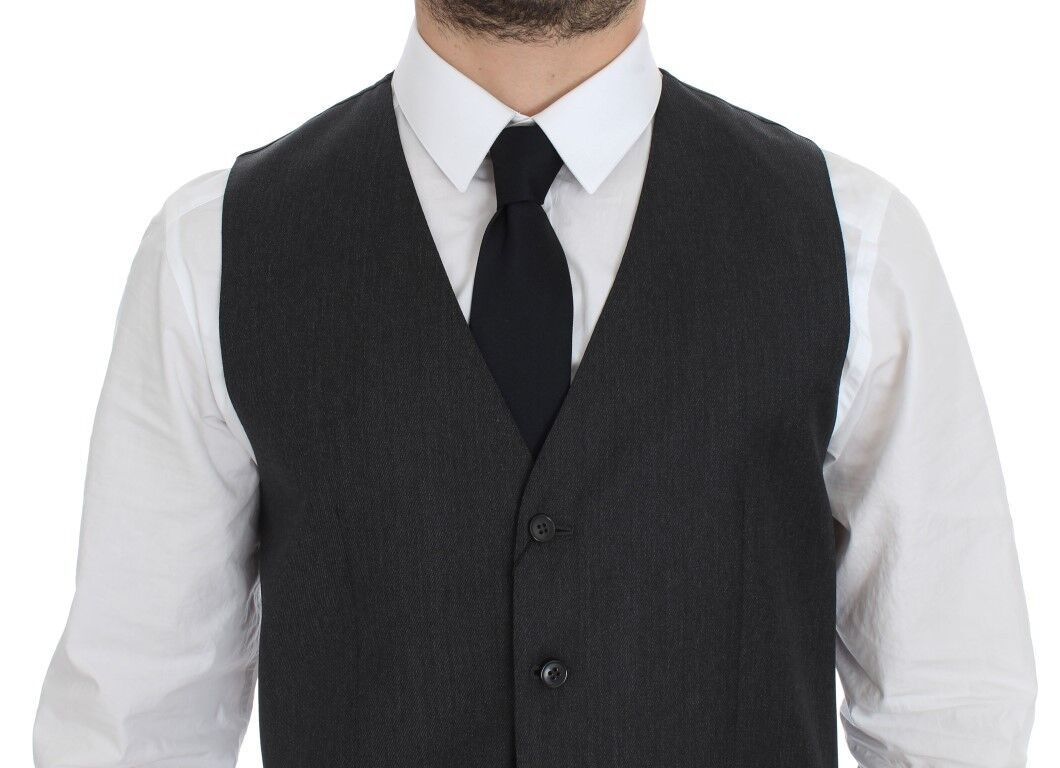 Dolce & Gabbana Gray Wool Formal Dress Vest Gilet