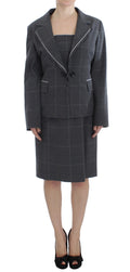 BENCIVENGA Graues Stretch-Mantelkleid Anzug-Set