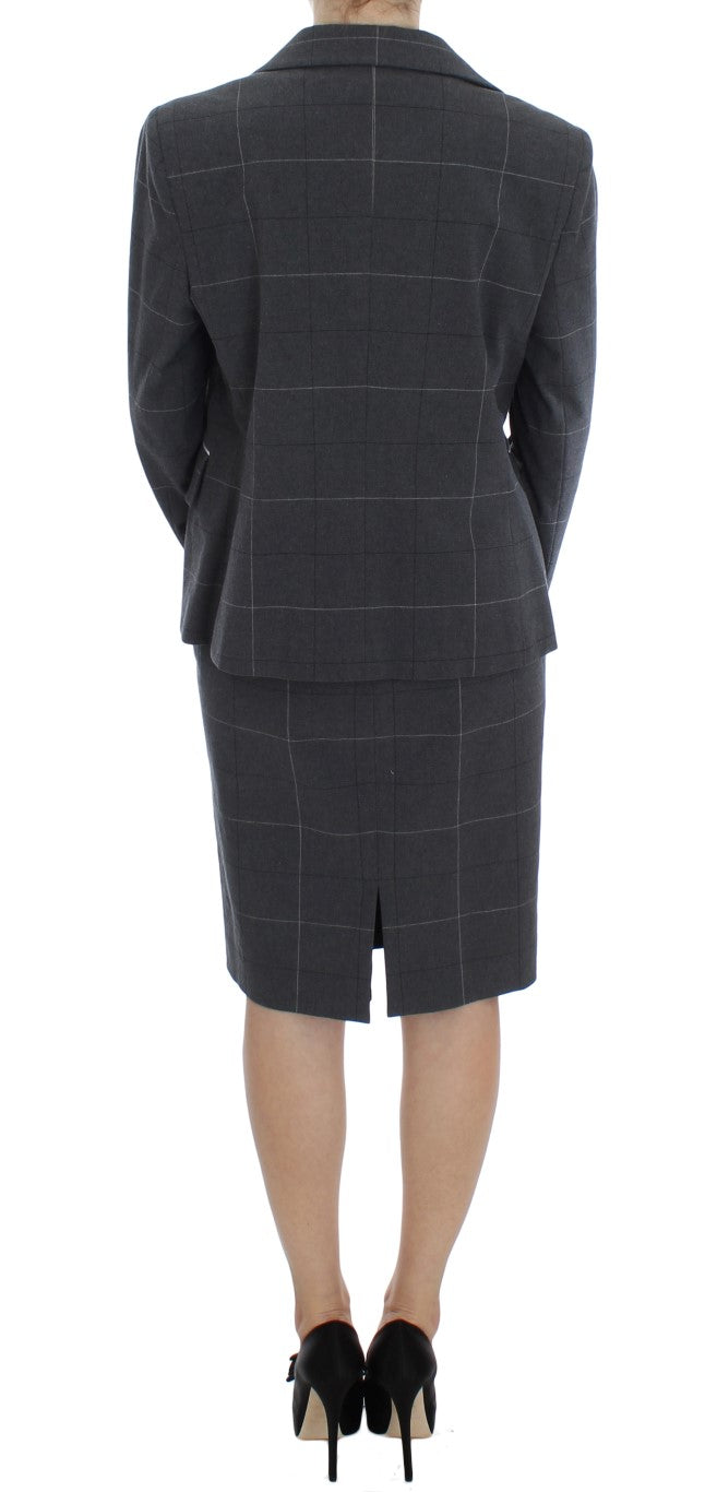BENCIVENGA Graues Stretch-Mantelkleid Anzug-Set