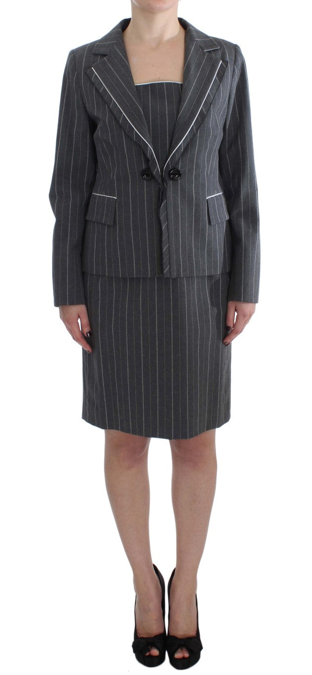 BENCIVENGA Grey Stretch Suit Sheath Dress &amp