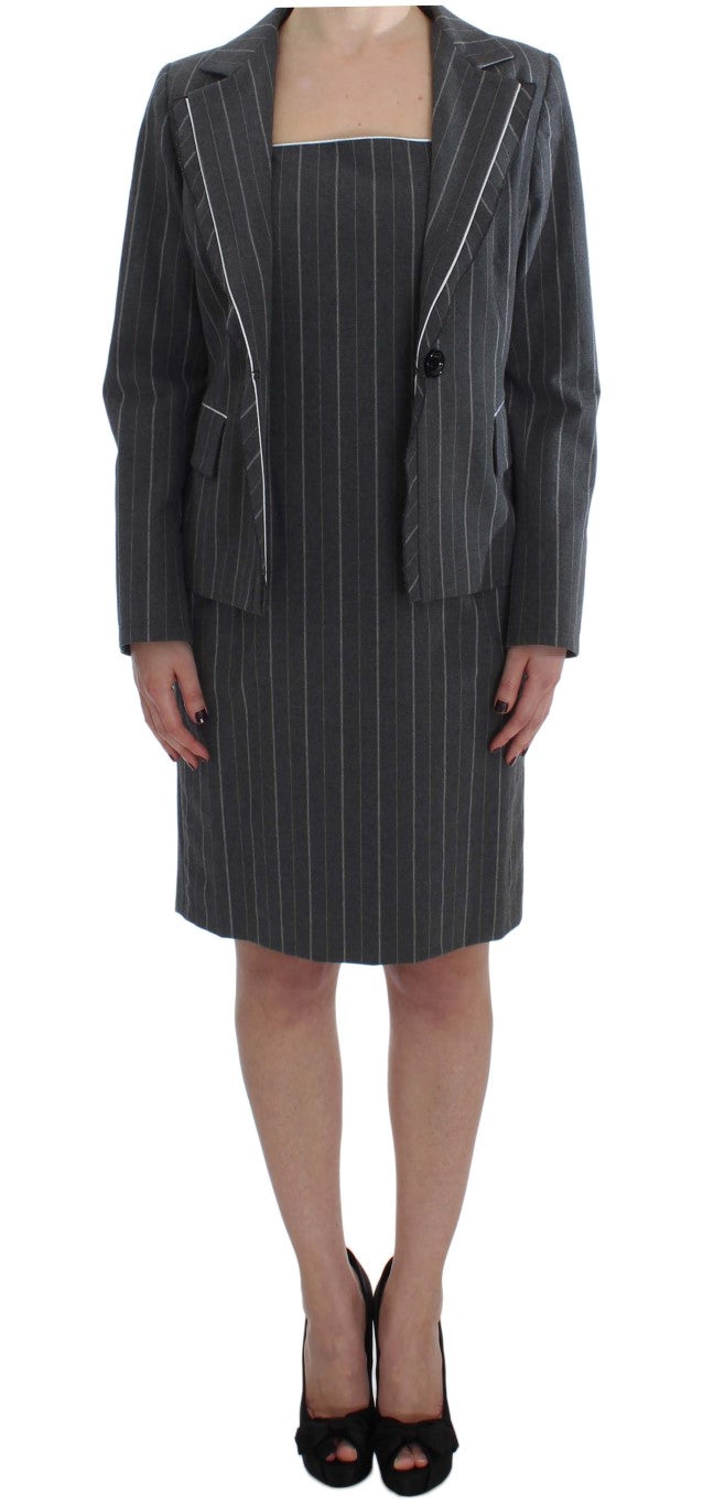 BENCIVENGA Grey Stretch Suit Sheath Dress &amp