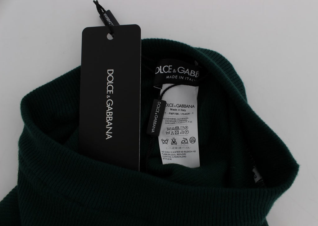 Dolce & Gabbana Green Cashmere-Stretch Tights Pants