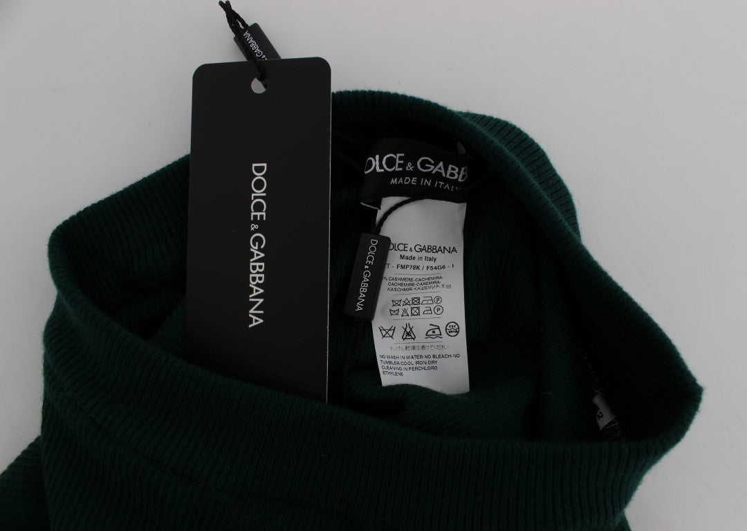 Dolce & Gabbana Green Cashmere-Stretch Tights Pants