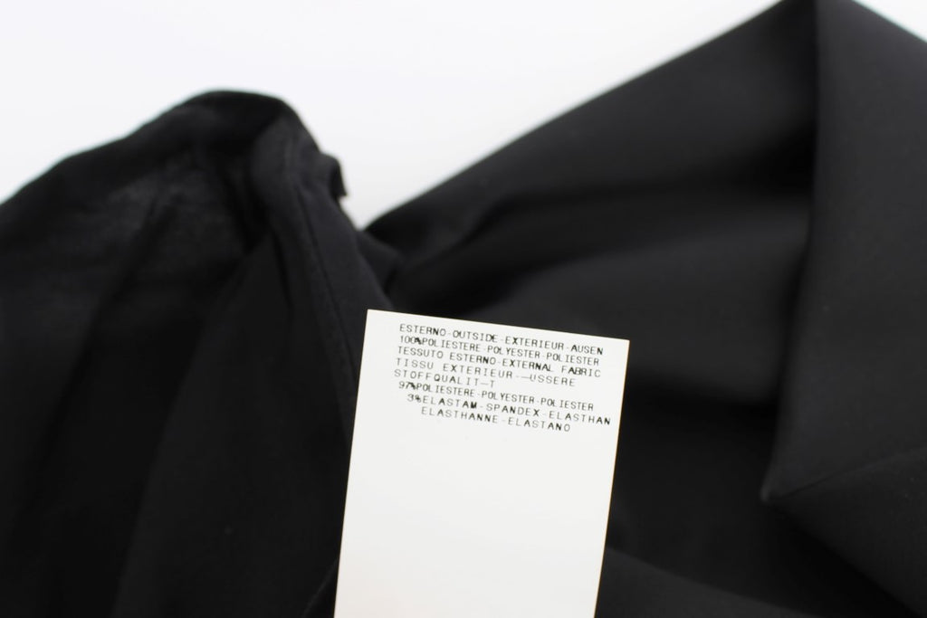 Exte Schwarzer Halsausschnitt Wickeltop Bluse
