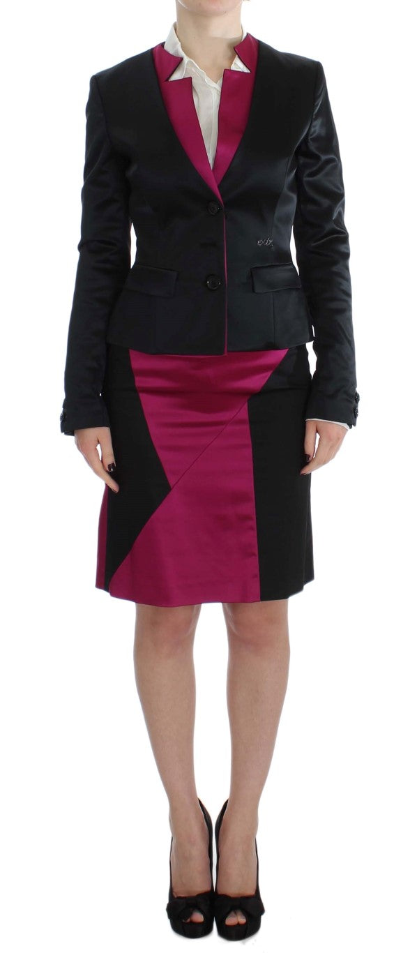 Extie Black Pink Two Piece Suit Skirt &amp