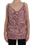 Exte Pink Viscose Silk Floral Print Blouse Top