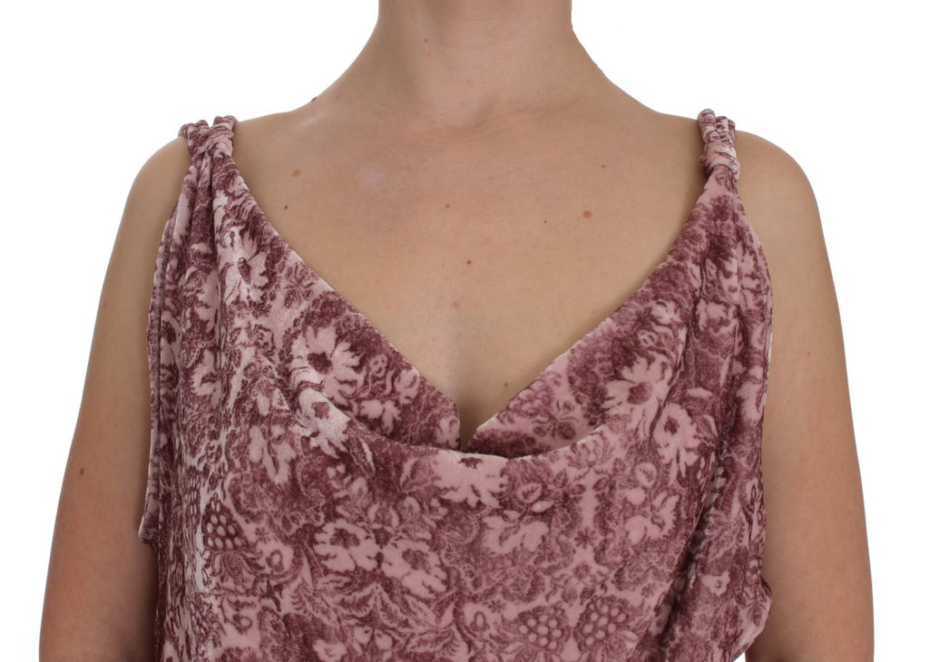 Exte Pink Viscose Silk Floral Print Blouse Top