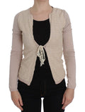 PINK MEMORIES Pink floral wrap sweater with lace