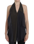 CORA GROPPO Graublaues Stretch-Blusentop