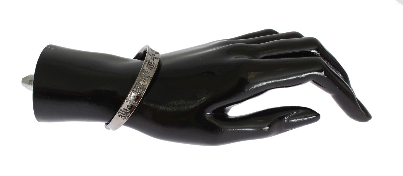 Nialaya Grauer Rhodium 925 Silber-Armreif